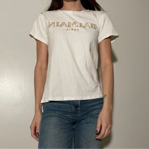 Balmain t shirt size S color white